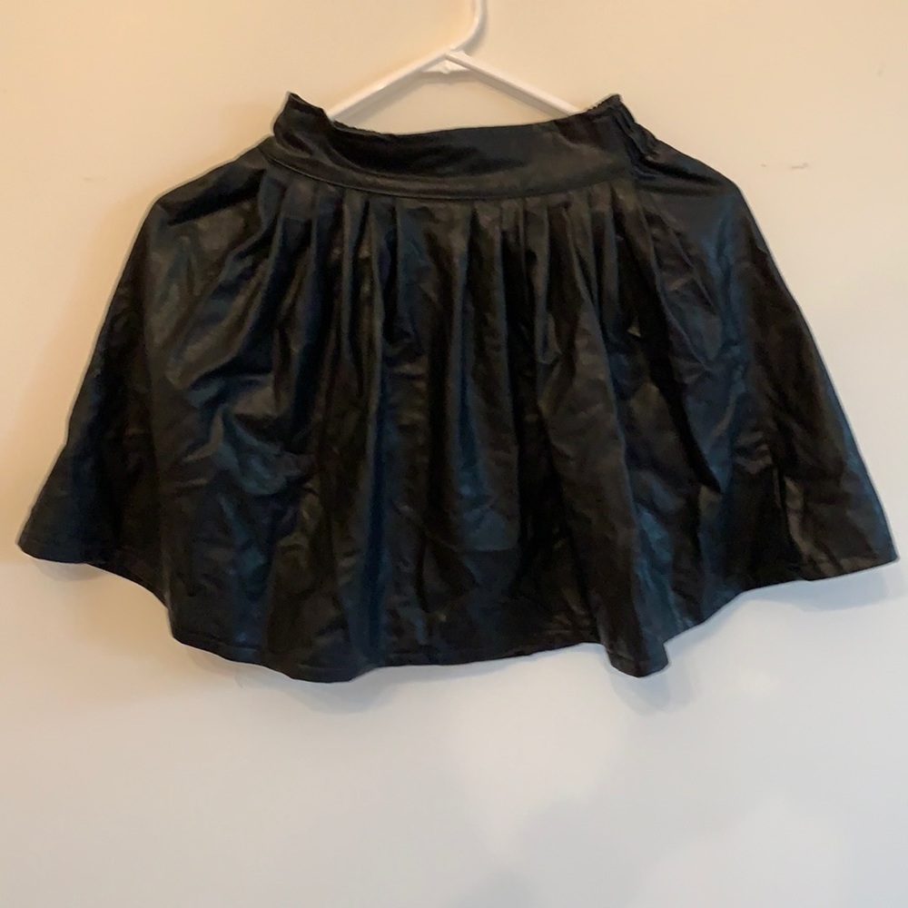Black Faux leather mini skirt